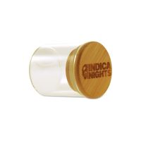 Skleněná dóza s bambusovým víčkem Super Puff Glass Series, 215 ml, průhledná