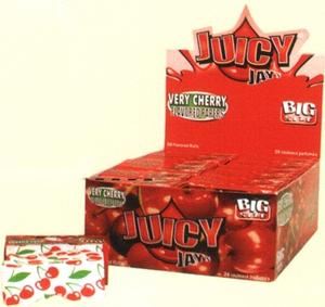 Papírky Juicy Jay´s rolovací Třešeň  5m v balení, box 24ks