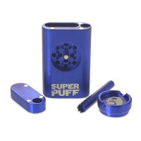 Hliníková One Hit sada s integrovanou drtičkou a šlukovkou Super Puff, modrá